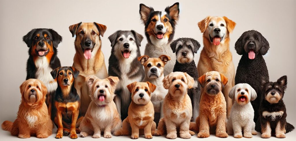 a unique assortment of dogs